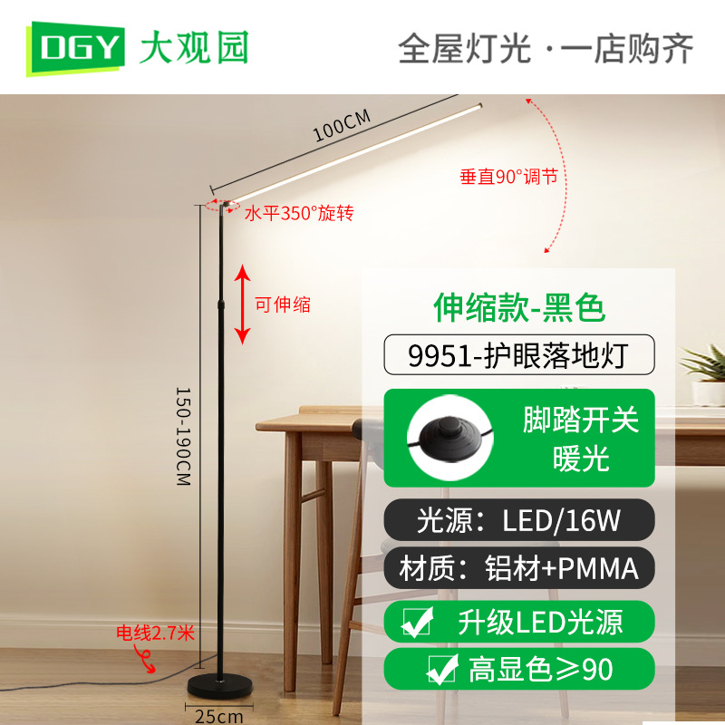 Lámpara de pie Daguanyuan para sala de estar, dormitorio, lámpara de noche, lámpara de lectura y aprendizaje, lámpara de protección ocular, lámpara de piano, lámpara de mesa de suelo L002 image 8