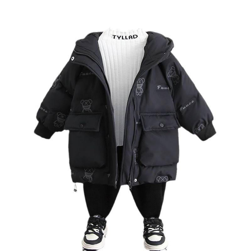 6871 chaqueta de plumón para niños invierno 2024 nueva ropa para niños ropa de pan gruesa y desechable ropa de invierno para bebés pato blanco
