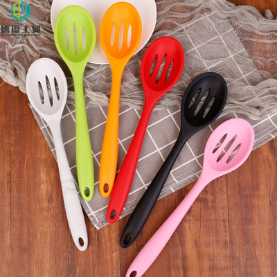 厂家直销硅胶漏勺小号烹饪勺不粘锅勺火锅漏勺耐高温勺子厨房工具
