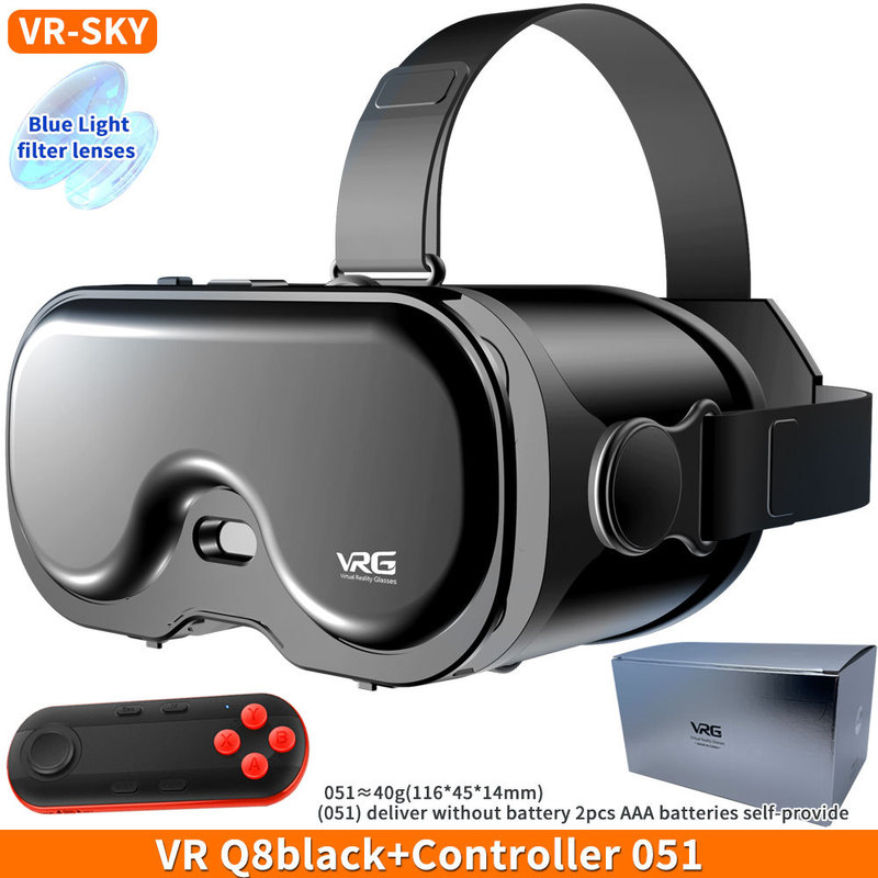 跨境批发VR魔镜全景眼睛打游戏手机Q8头戴式智能虚拟现实3d眼镜|undefined