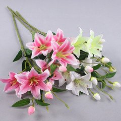 6 Lilies Home Decor Lilies Wholesale Wedding Photography Props Fragrant Lily Artificial Flower Simulation Flower