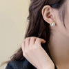 Silver needle, universal earrings from pearl, silver 925 sample, Korean style, french style, flowered, wholesale