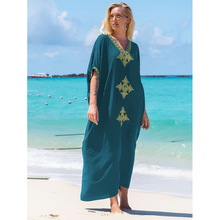 A 91876 Gold Embroidered Beach Robe ��ɫ�廨ɳ̲���¿���