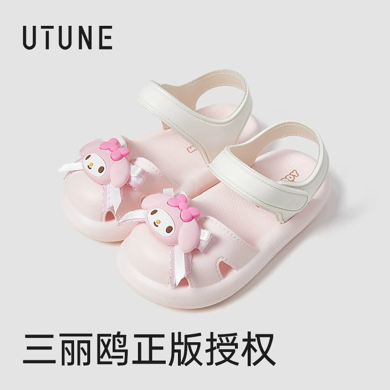 Сандалии Sanrio для девочек, новая модель 2025 года, милые туфли-принцессы для детей постарше, летние детские сандалии с мягкой подошвой, защита от ударов, нескользящие.