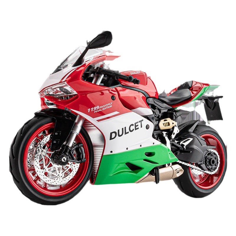 Jiaye aleación 1:12 du Kadi 1199 motocicleta deslizante juguete con luz de sonido decoración modelo coche colección