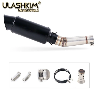 Motorcycle Exhaust Pipe Suitable Motorcycle exhaust pipe - middle-section-oblique-black