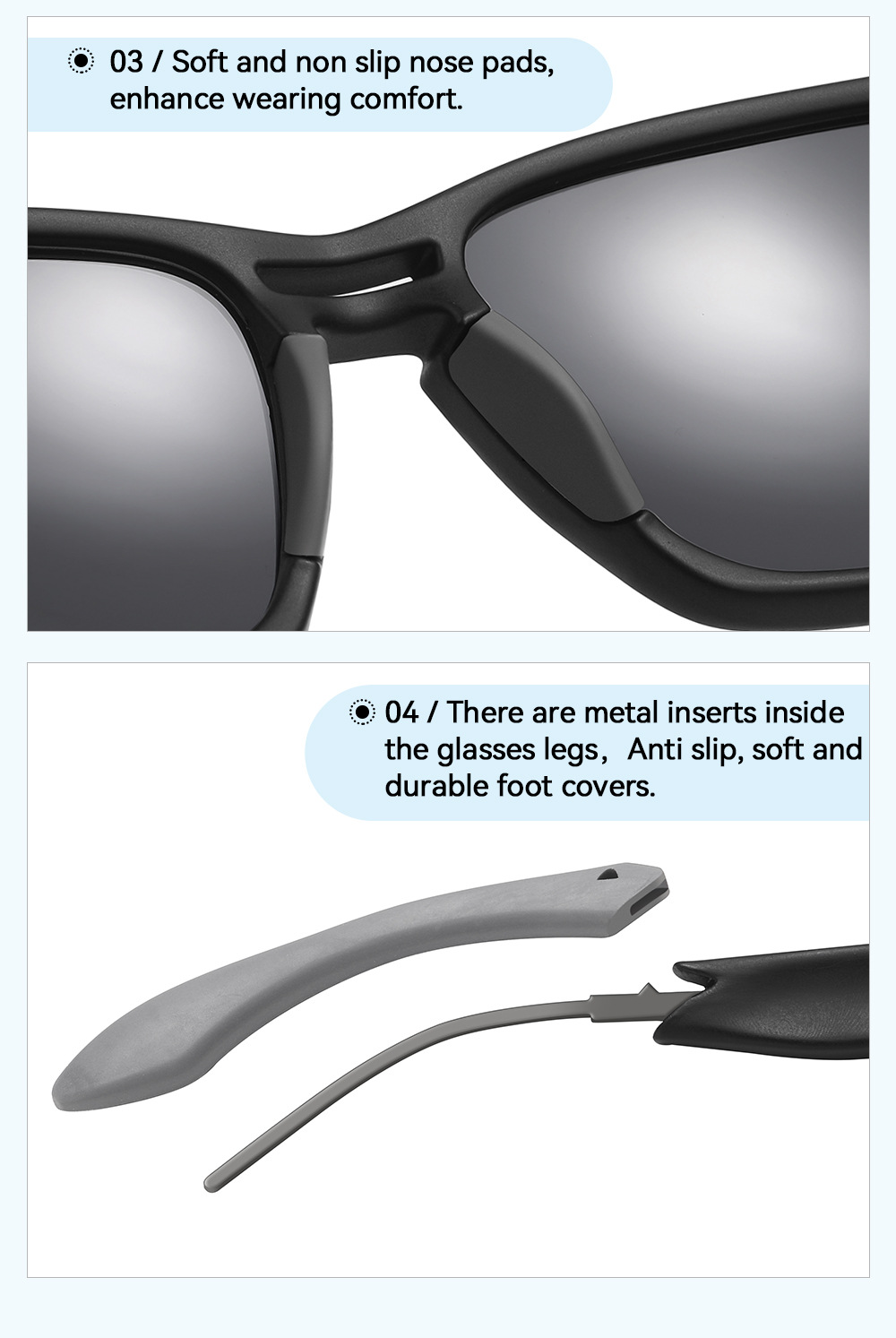 KDEAM Polarisierte Sonnenbrille TR90 Outdoor-Sportbrille UV-Schutz KD0736