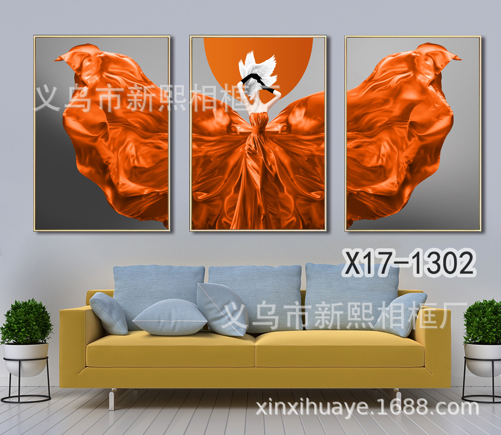 Simplicity modern Scenery Decorative painting Hanging picture hotel club Open House Soft loading Oil Painting reinforced edging Triplet