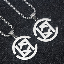 不锈钢个性小众百搭陈冠希GLOT潮牌logo吊坠钛钢男女款毛衣项链