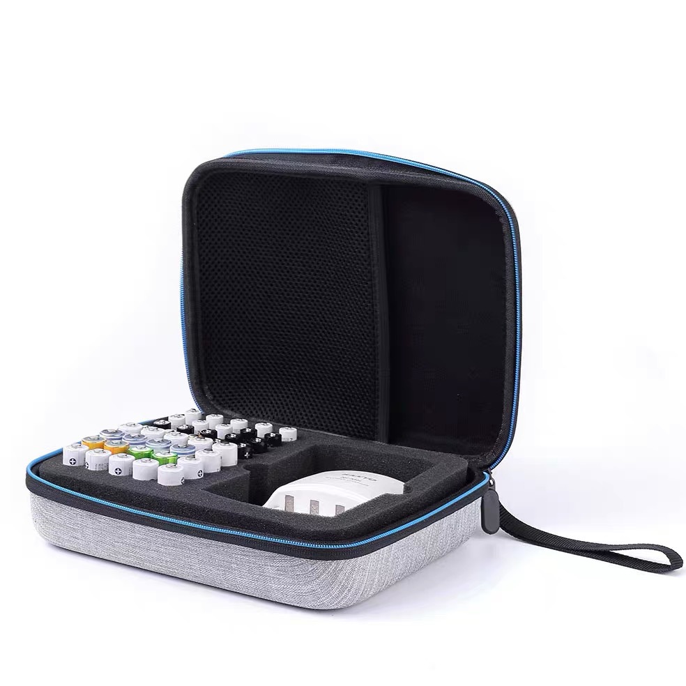 充电电池收纳盒装5号7号电池盒AA电池充电器套装收纳包手提便携袋