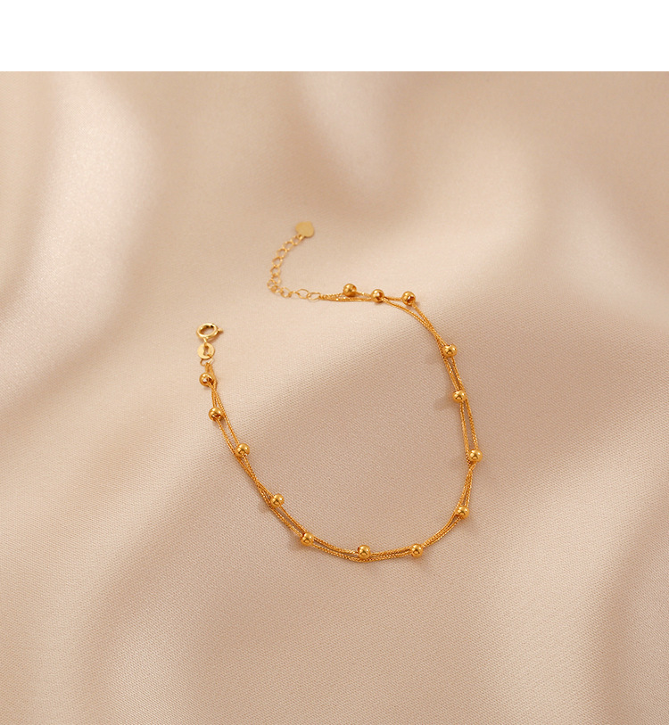Daily Occasion Titanium Steel Material Simple Style Geometric Solid Color Titanium Steel Plating 18k Gold Plated Bracelets