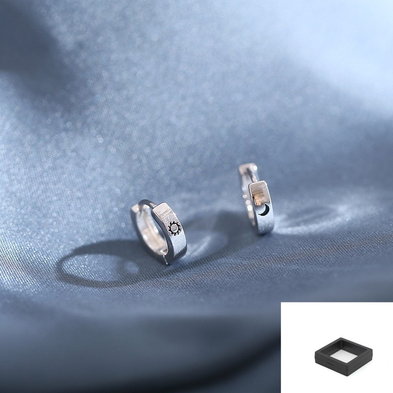 해와 달 귀걸이 + PE 필름 상자