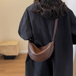 Solid color elegant shoulder bag, winter one-shoulder bag