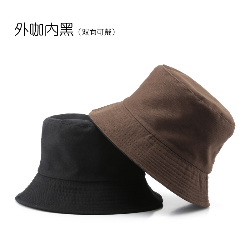 高品質両面漁師帽女性春夏光板学生日よけ盆帽国境を越えた帽子純色日焼け止め戸外帽