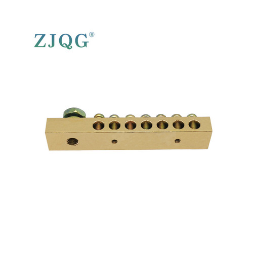 Now one in and multiple out brass high current double row copper terminals connected to zero ground copper bar terminals