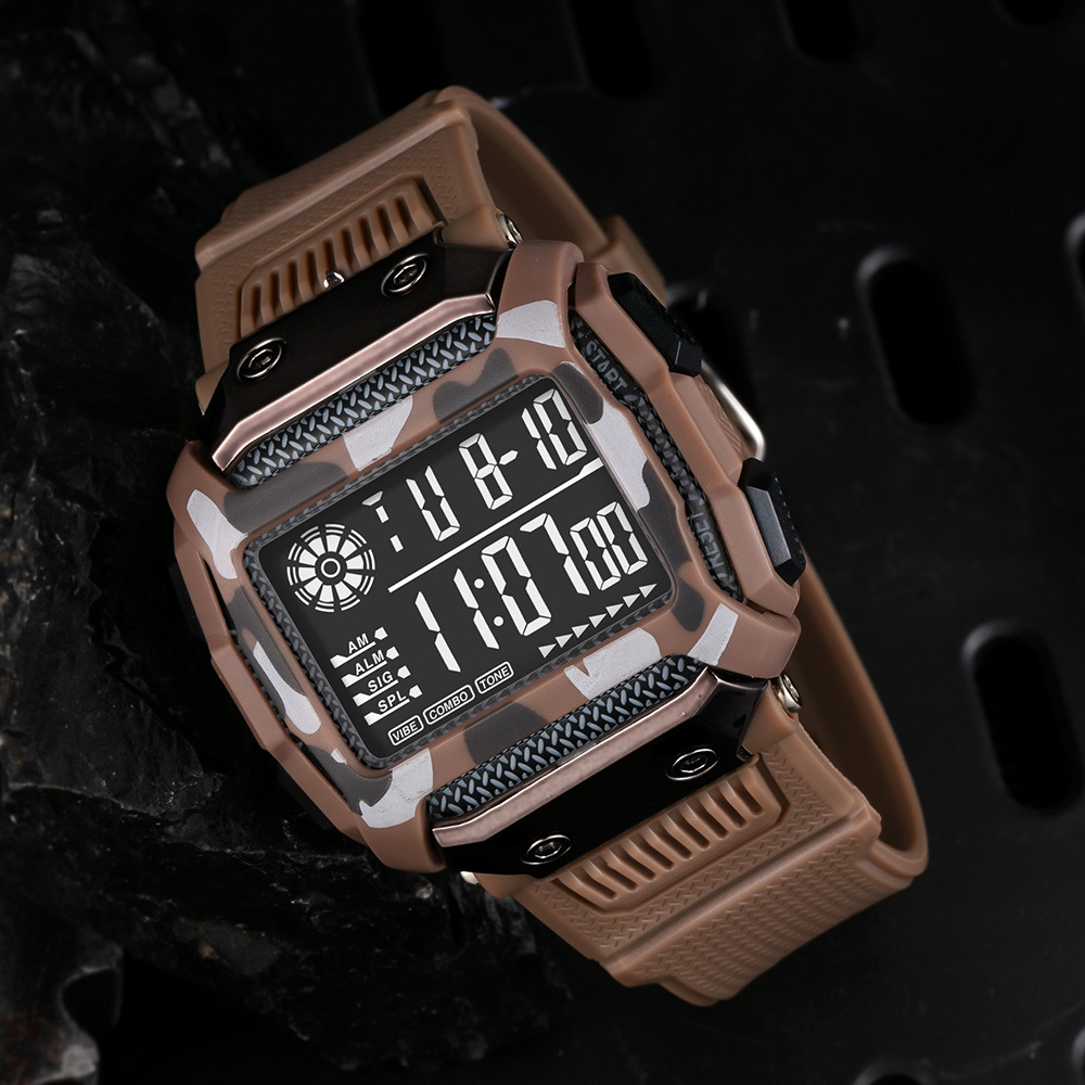 Reloj electrónico de deportes al aire libre de estudiantes de escuela secundaria de tendencia reloj electrónico de alarma de luz nocturna multifuncional al por mayor