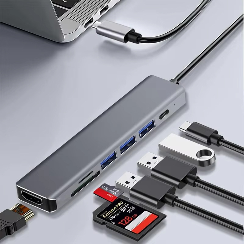 Spot Type-C Docking Station Hdmi7In1 Converter Hd 4K Docking Station 7-in-1 Hub Splitter