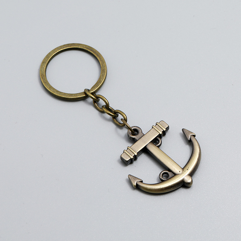 20g Weight Alloy Material Simple Sailboat Keychain Creative Anchor Pendant Keychain 2