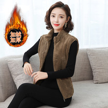 一件代发珊瑚绒马甲女摇粒绒外套毛绒马夹坎肩秋冬款保暖秋装绒衣