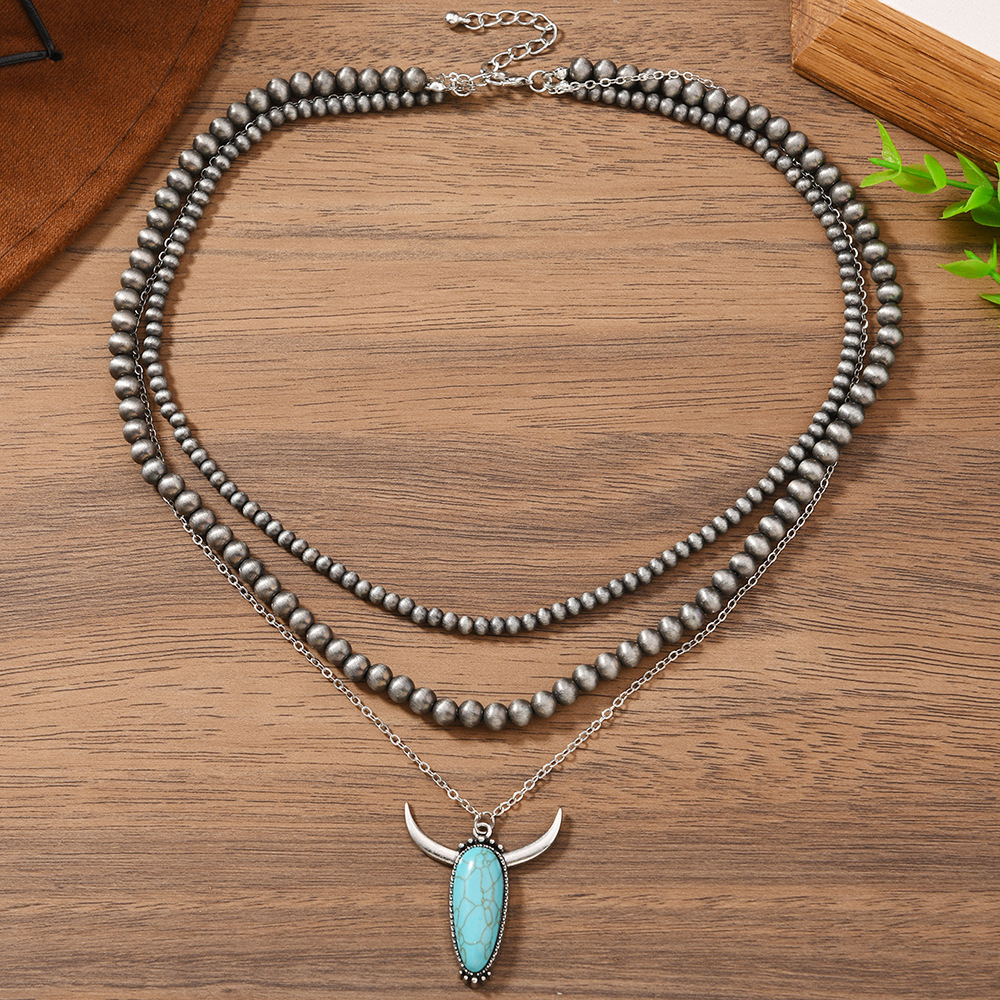 Bohemian halsketting met turkoois voor dames elastisch_voghion.com