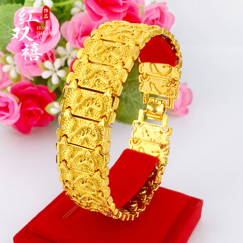 Vietnam gold dragon bracelet men's jewelry domineering fashion color watch chain copper gold-plated jewelry wholesale