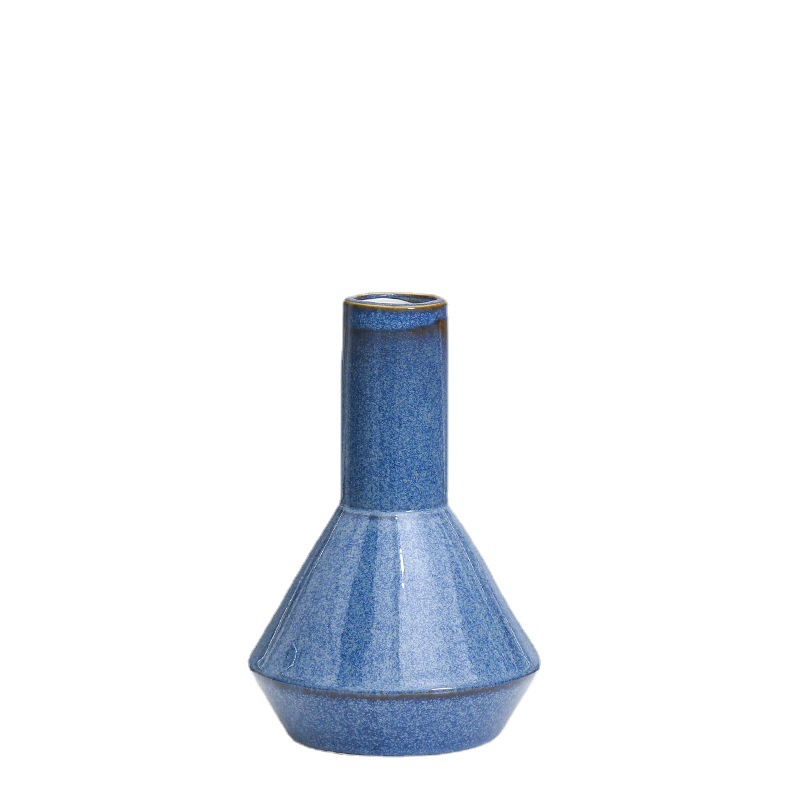 Moderno simple rojo cerámica pequeño florero decoración flor seca arreglo salón TV gabinete decoración del hogar flor Ware al por mayor