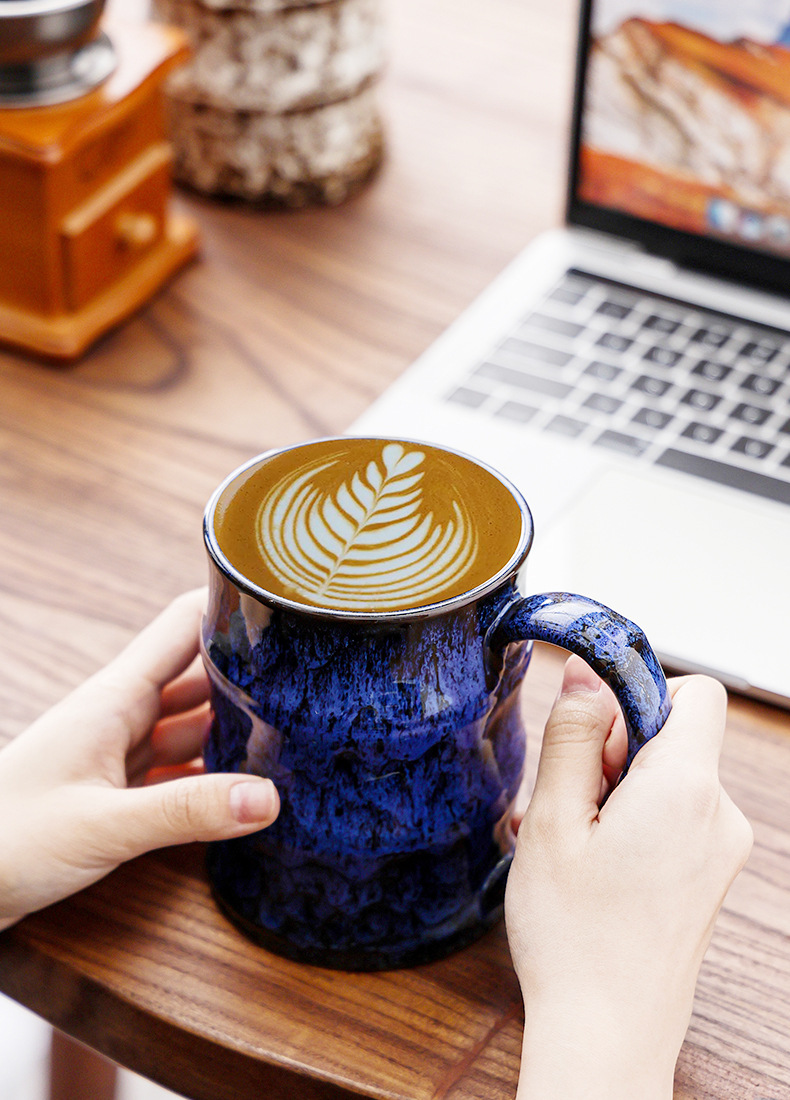 Vintage Ceramic Coffee Mug Large Capacity For Latte Art_voghion.com