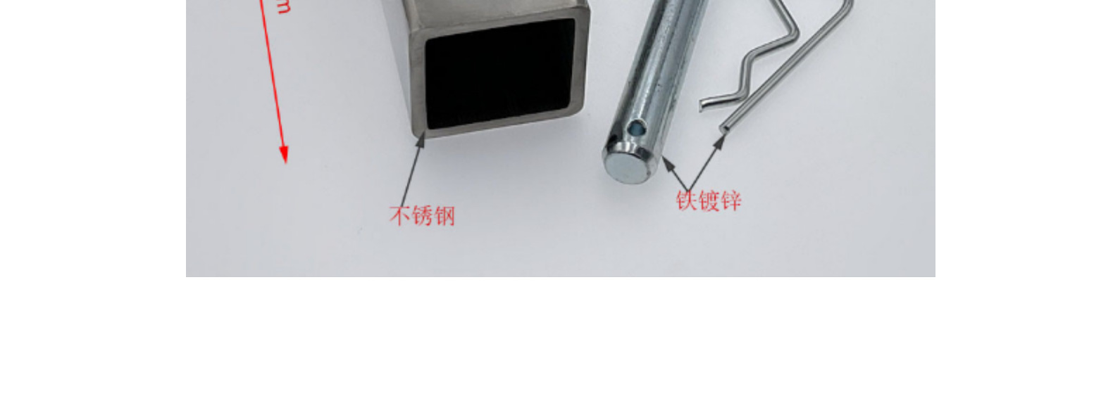 Trailer hook accessories Daquan square mouth female seat tiger head hook adapter Rod car off-road vehicle modification accessories black stainless steel