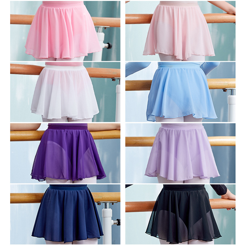 Children's Dance Clothes Girls' Skirt Practice Clothes Ballet Skirt One-Pied Skirt Chinese Dance Chiffon Dancing Gauze Skirt