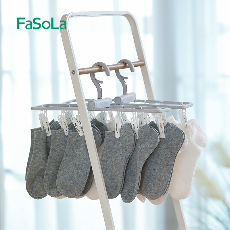 FaSoLa travel drying rack multi-clip portable foldable socks drying artifact underwear underwear socks drying rack