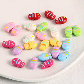 亚克力滴油彩色夜光小鱼直孔串珠 diy手工手机链手链散珠配件材料