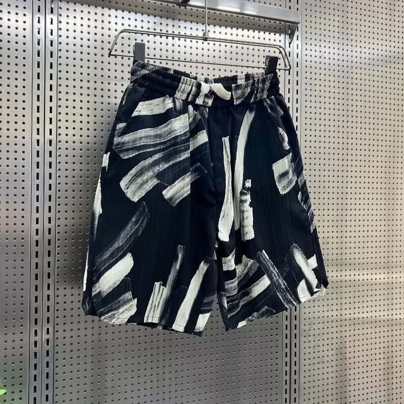 Outwear shorts for men's summer 2023 new Korean version beach with printed trendy youth casual pants_voghion.com