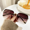 Nylon square capacious sunglasses, advanced glasses solar-powered, gradient, high-quality style