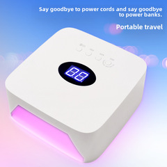 廠家批發S50便攜充電式美甲燈光療燈 可供電無線蓄電美甲烘乾