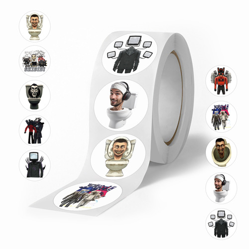 500 New Sticker Tape Toilet Human Cartoon Doodle Sticker Car Luggage Cup Tape Wholesale