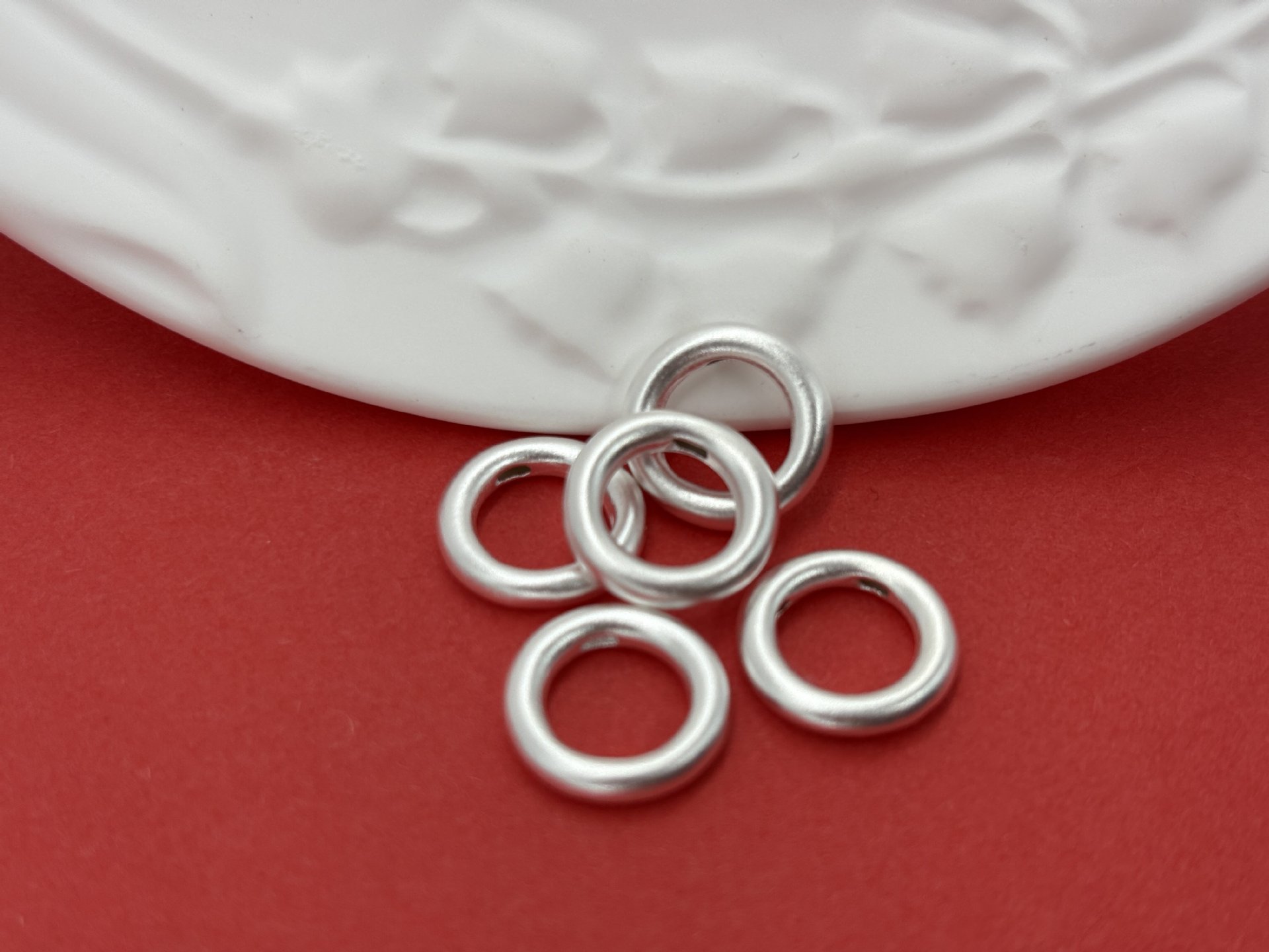 999 pure silver smooth surface peace ring, pure silver 3D craft loose beads, spacer beads, DIY silver jewelry accessories, braided rope bracelet
