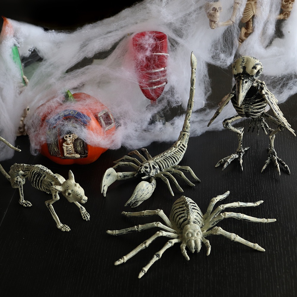 Halloween esqueleto de animales nuevos fantasmas día terror decoración props cuervo transfronterizo ratón gran esqueleto adornos