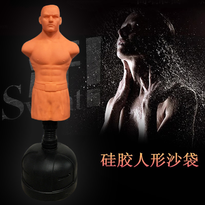 Muñeco transfronterizo bolsa de arena de silicona boxeo muñeco de goma taekwondo lucha para adultos bolsa de arena de ventilación doméstica vertical