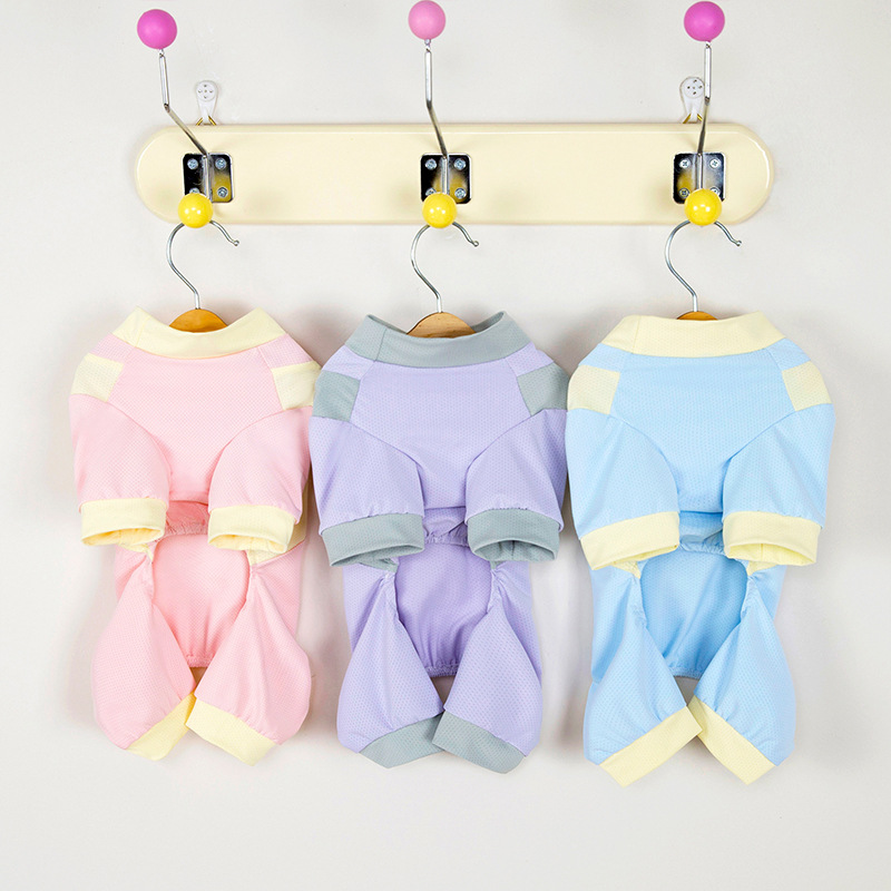 Perro de verano frío patas de impresión de piel marca de hielo de malla de cuatro patas abrigo frío al aire libre protección solar ropa de perro de mascota