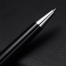 时尚金属宝珠笔LOGO 商务礼品笔套装黑色签字笔1.0中性笔立体笔夹