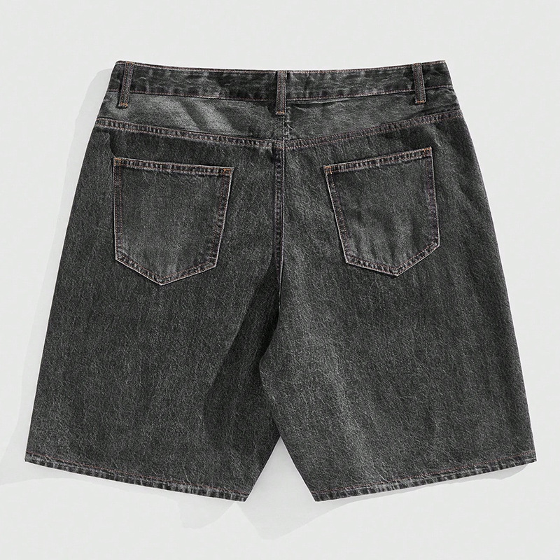 Pantalones de cinco puntos de mezclilla impresos europeos y americanos transfronterizos para hombres con impresión de material 3D inyección directa tendencia personalidad pantalones cortos casuales