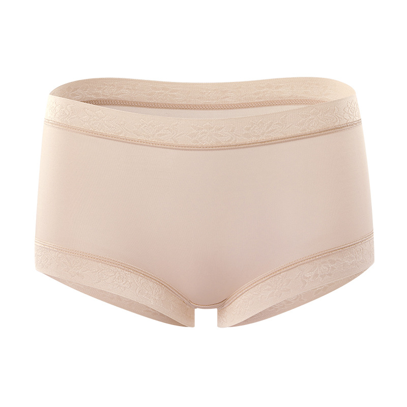 Tangge natural de seda Mora ropa interior las mujeres transpirable cómodo encaje cadera inconsútil boxeador ropa interior