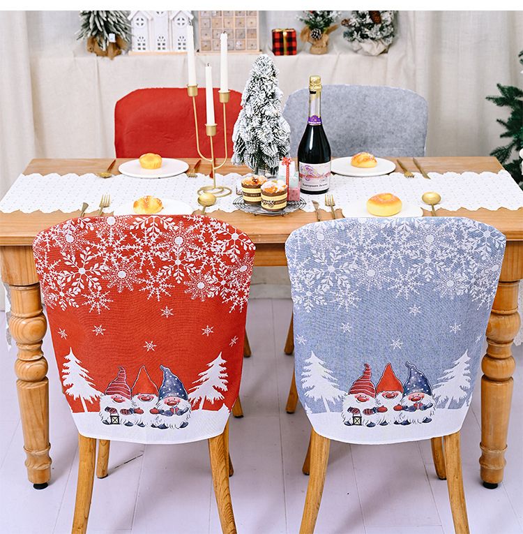 Christmas Santa Claus Snowflake Nonwoven Party Chair Cover display picture 2