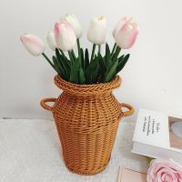 Flower Pot Flower Vase Home Decorative Vase Hand-woven Rattan Basket Planting Flower Basket