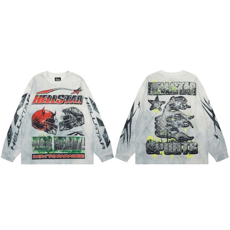 美式潮牌Hellstar地狱之星vintage秋冬长袖打底衫高街休闲卫衣|undefined