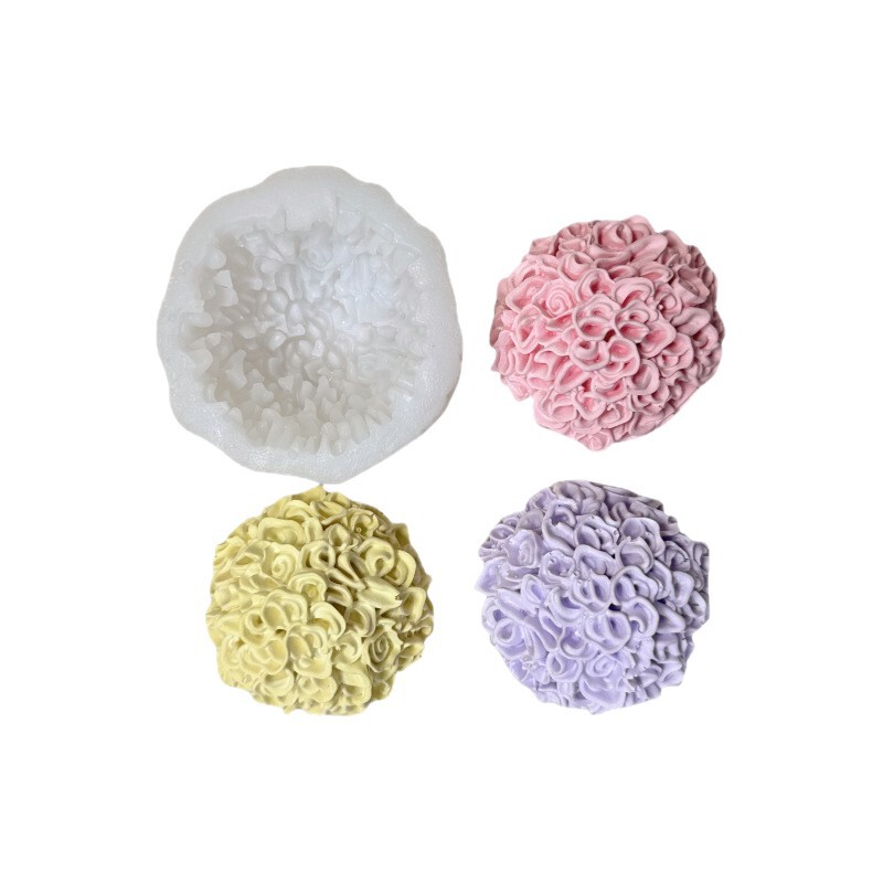 万寿菊花朵硅胶模具玫瑰花球菊花香薰蜡烛石膏摆件模翻糖巧克力模|undefined