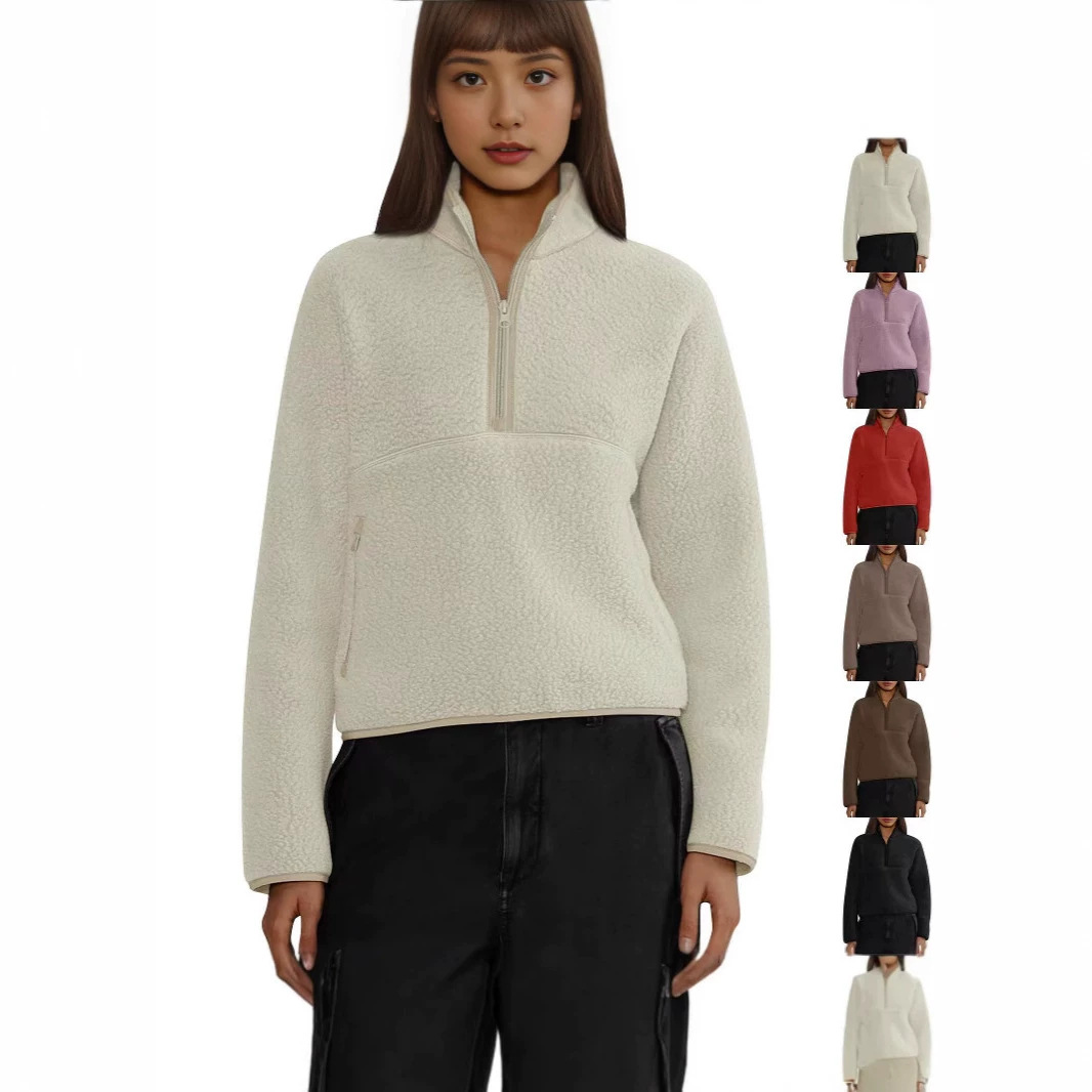Versatile Women's Tops Casual Women's Half-Zip Loose Sweatshirt Tops for Women