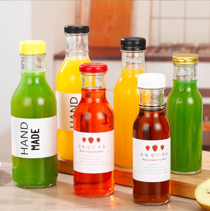 厂家250ml350ml500沙棘瓶玻璃饮料瓶果汁汽水空瓶牛奶咖啡玻璃瓶