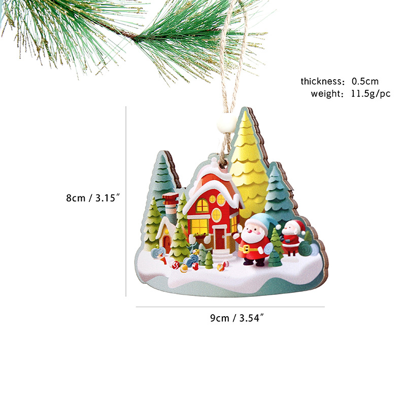 Decoraciones de Navidad de madera colgante decoración del hogar festivales artesanía de madera colgante colgante de árbol de Navidad