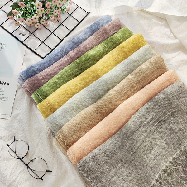 Japanese retro summer solid scarf